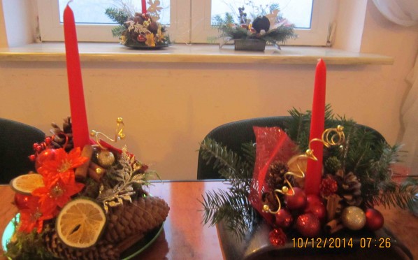 Ozdoby świąteczne wykonywane w ramach terapii zajęciowej